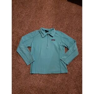 Patagonia Blue Womens quarter zip Lightweight fleece sweater Medium Euc Outdoor